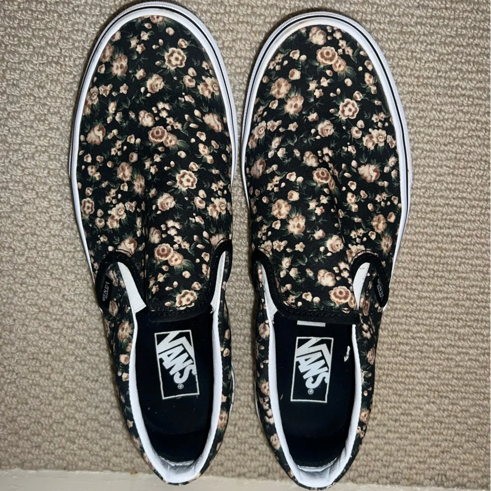 Floral Vans Slide On Sneakers - Picture 2 of 5